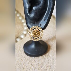 Round Floral Stud Earrings